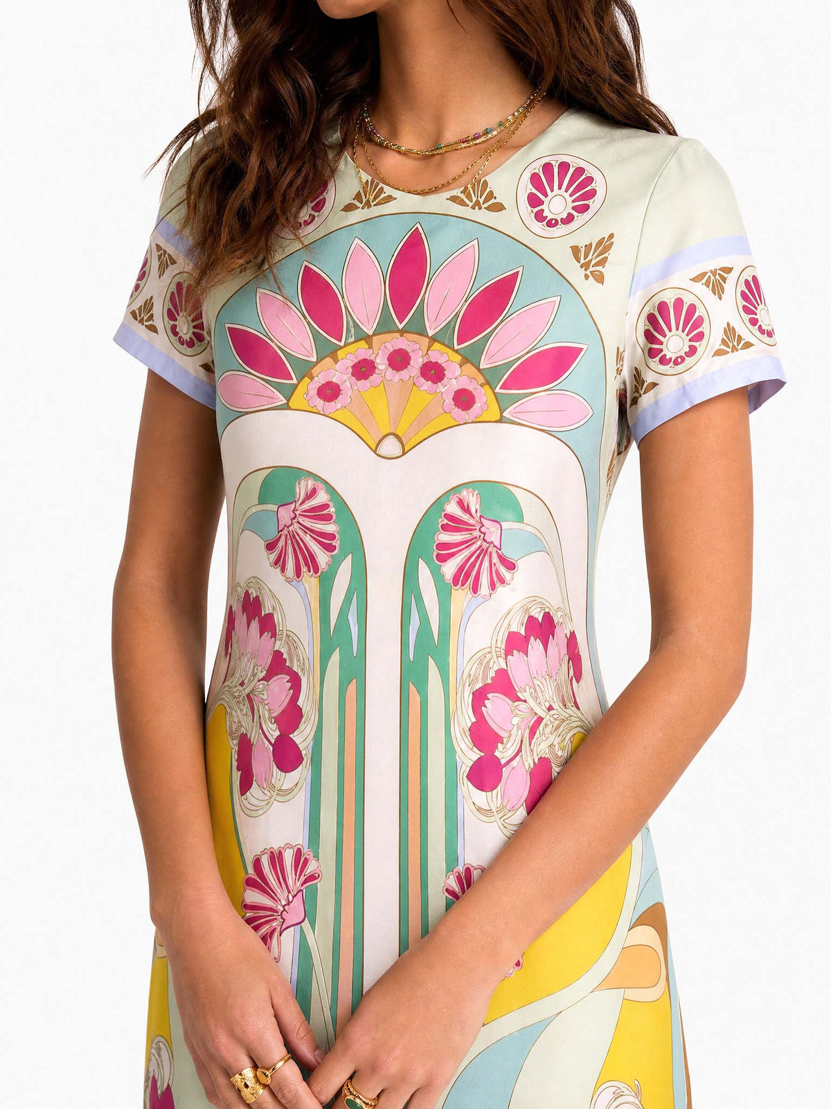 Candela | Vestido Largo Estampado Art Nouveau
