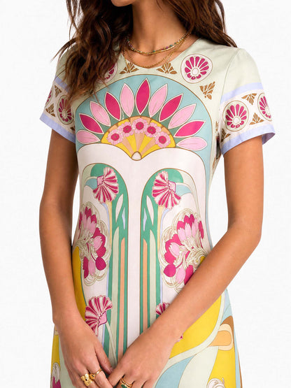 Candela | Vestido Largo Estampado Art Nouveau
