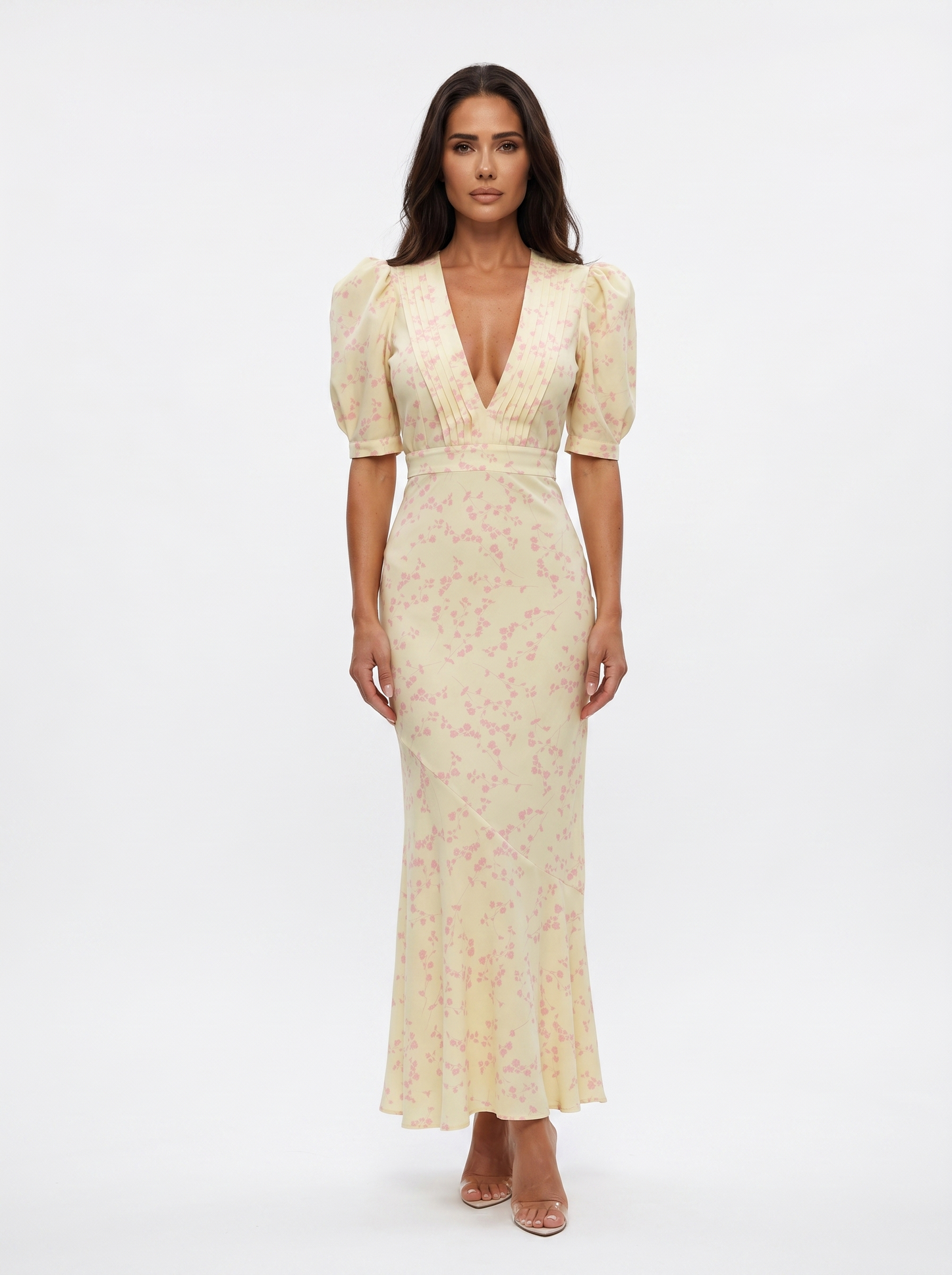 Carla | Vestido con diseño Floral y cuello en V