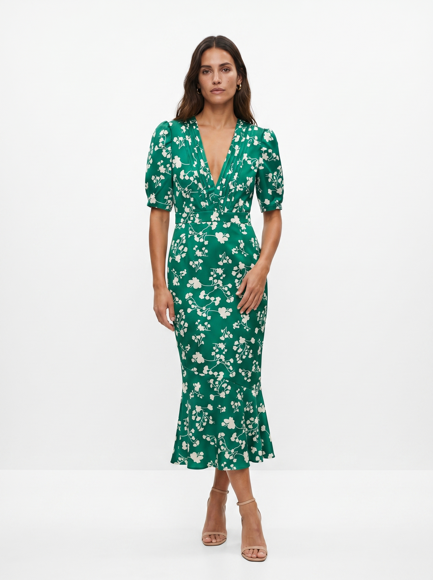 Carla | Vestido con diseño Floral y cuello en V