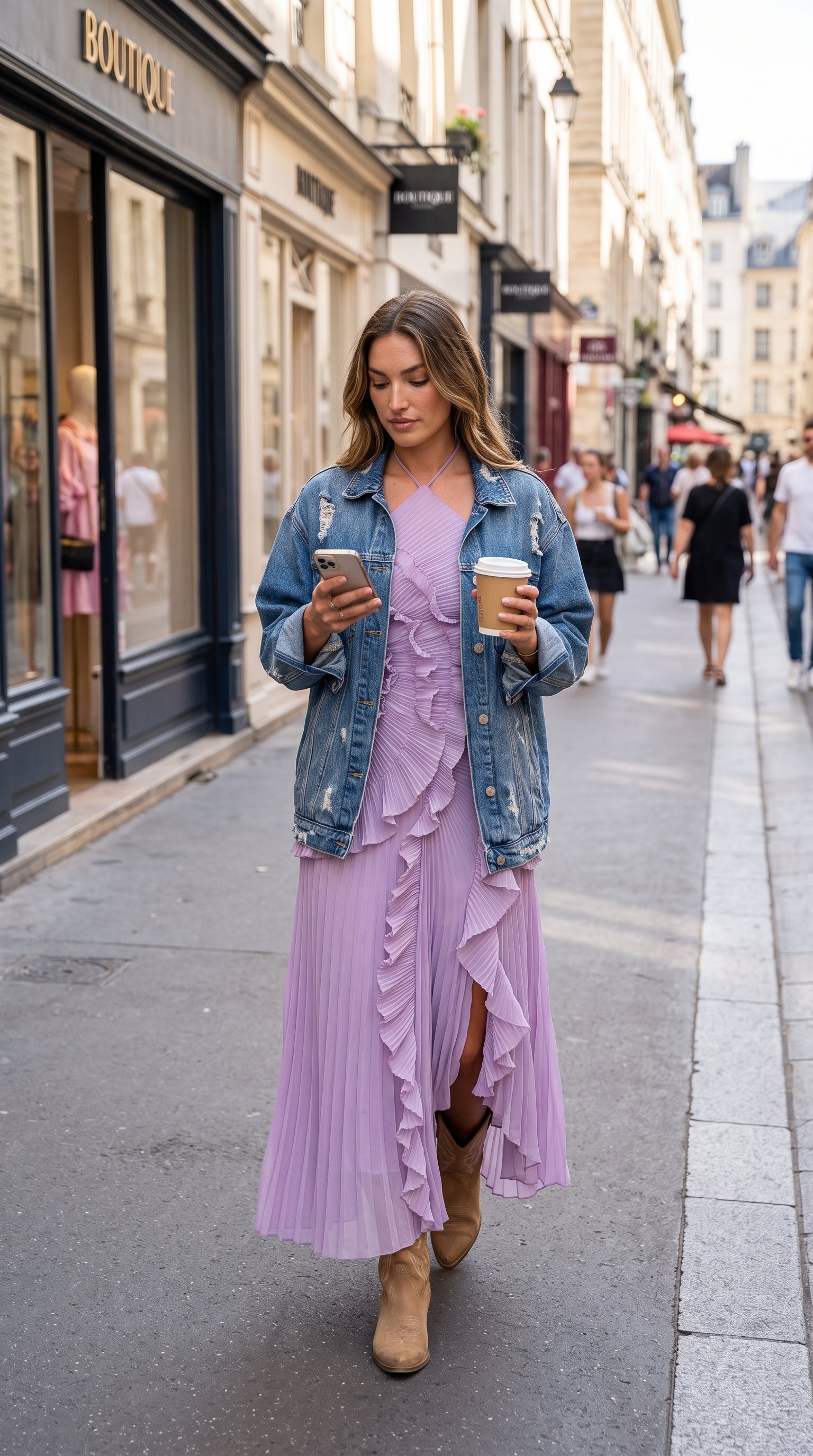 Reseña Vestido Lila Plisado